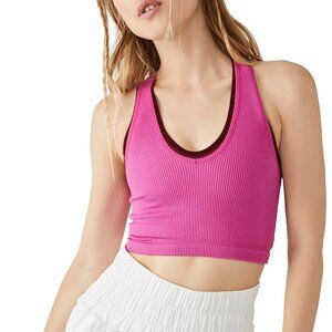 Free People FP Movement Free Throw Crop Tank, FUCHSIA FIZZ, Size X-Small